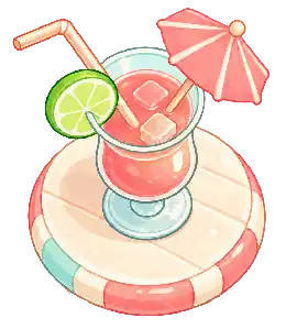 Cocktail on a pool float