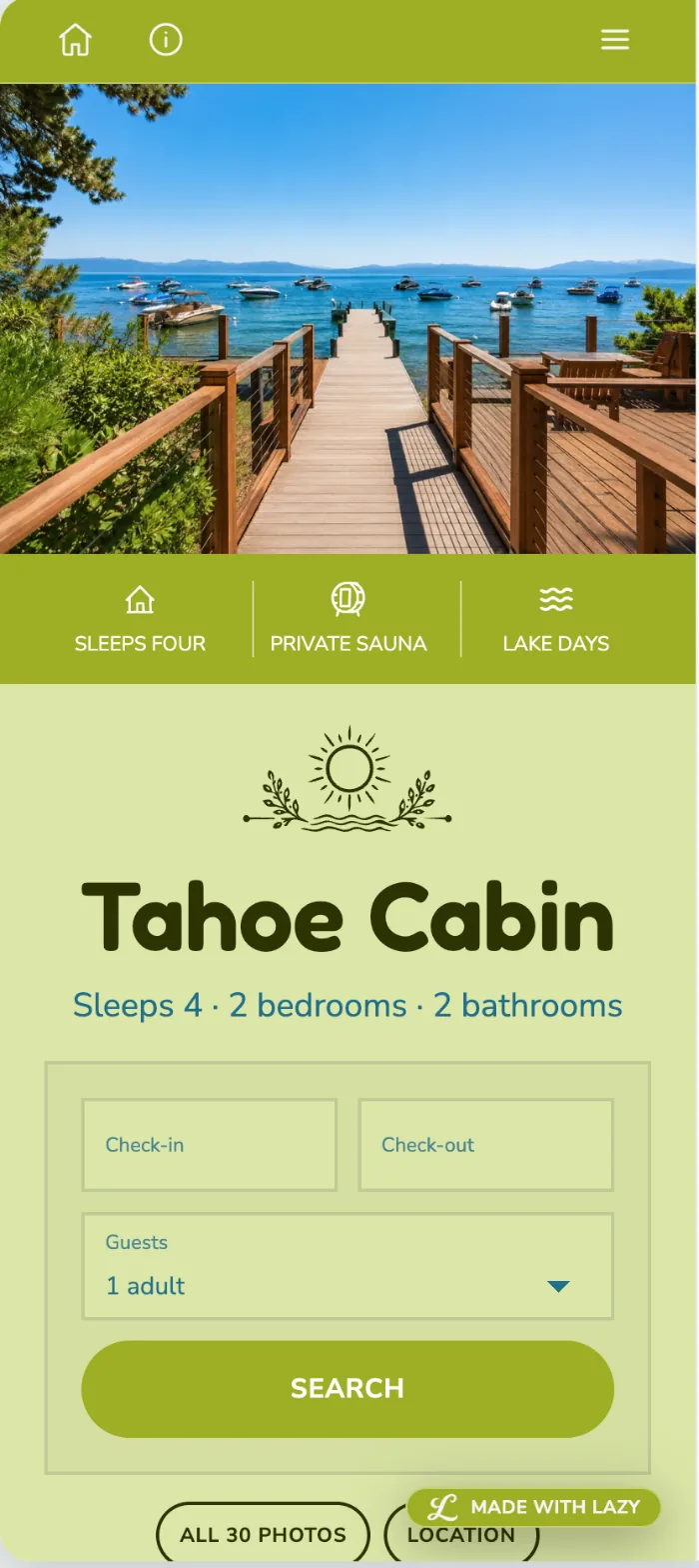 The same website on a phone