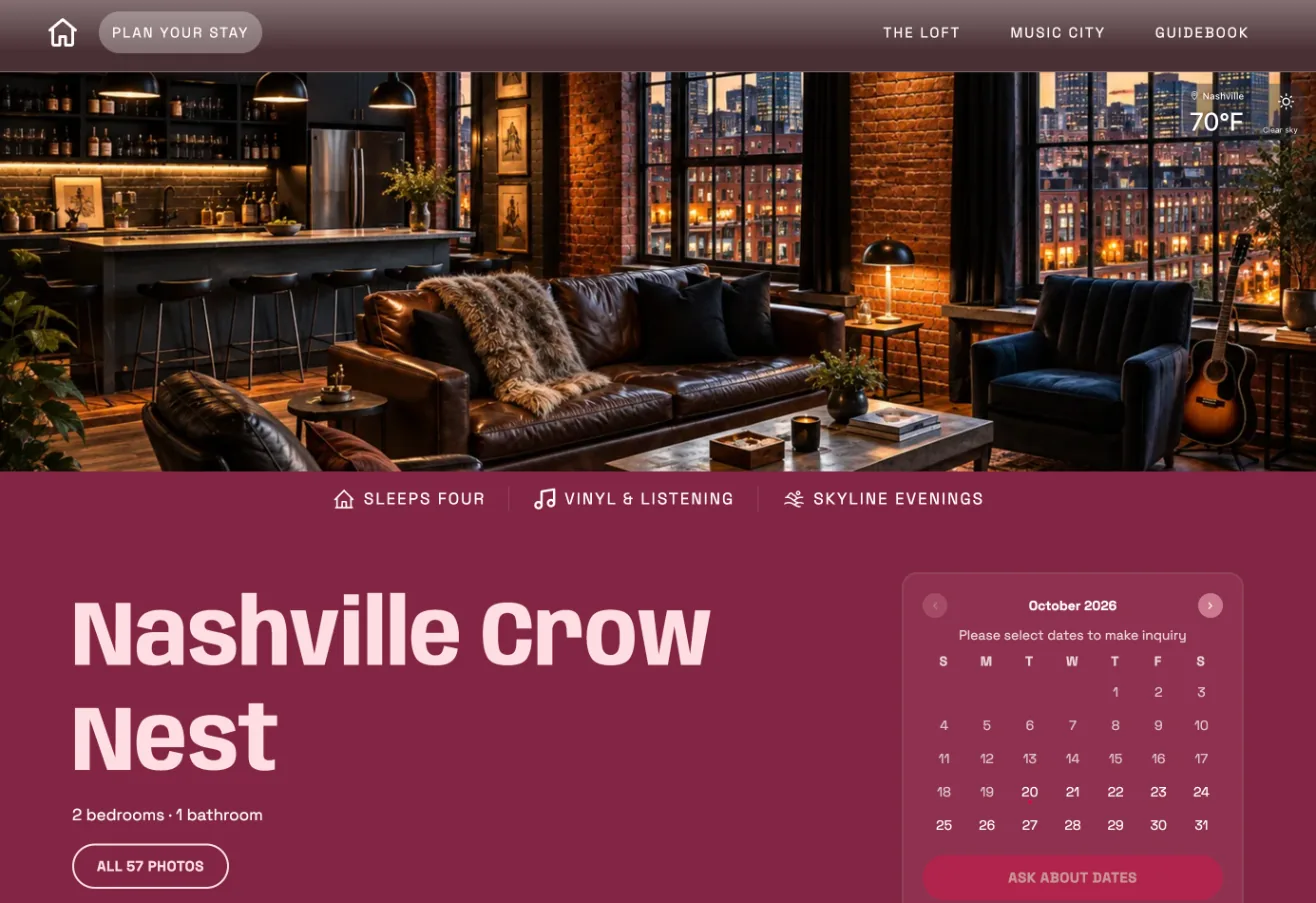 The Bottom Masthead on the Nashville Crow Nest website