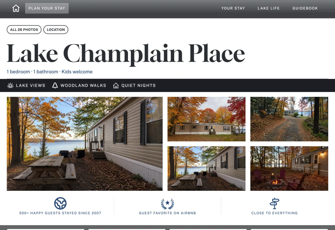 The Split Masthead on the Lake Champlain Place website