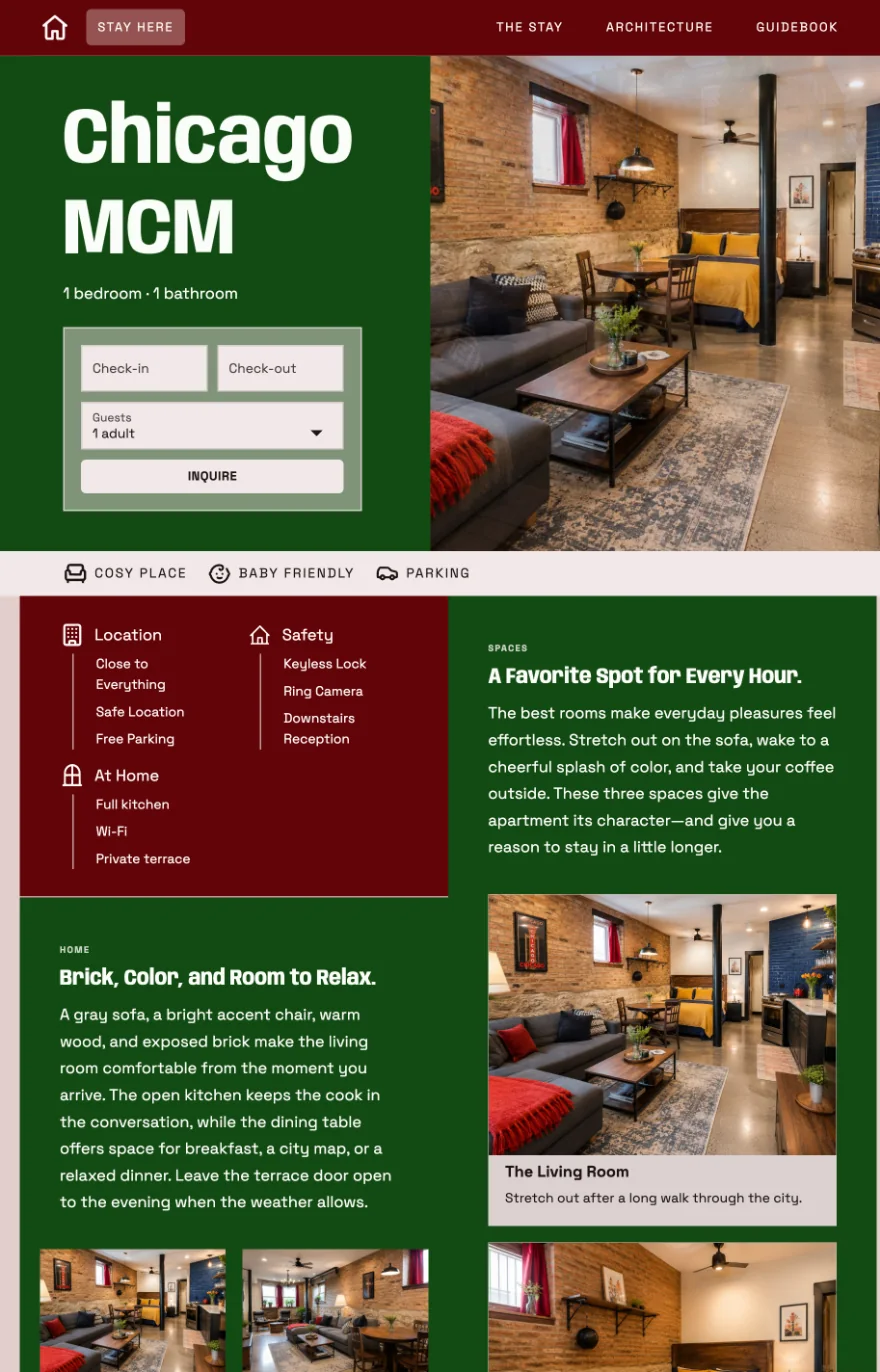 The Chicago MCM website in the Mission Brick Skin