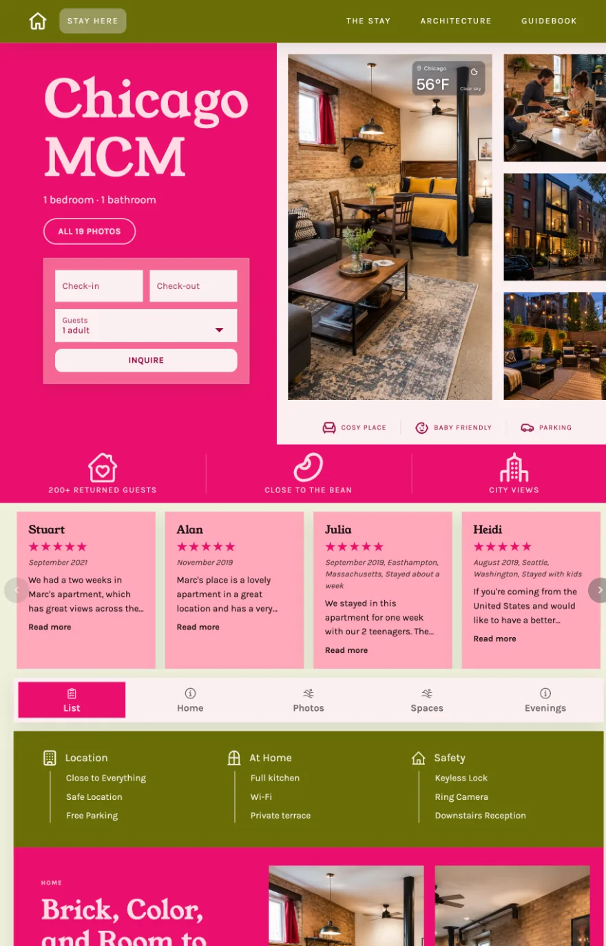 The Chicago MCM website in the Virginia Skin